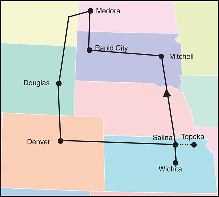 Black Hills / North Dakota Tour Map