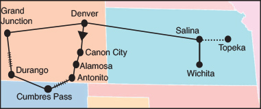 July Colorado Railroads Tour Map
