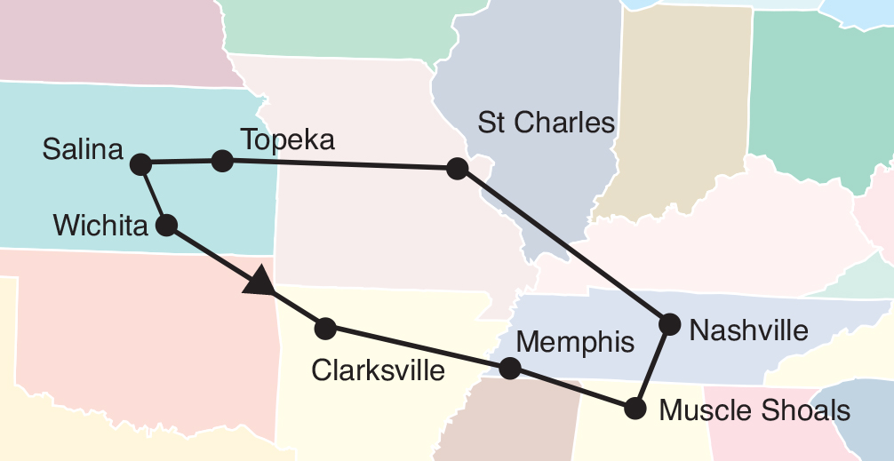 Southern Music Trail Tour Map