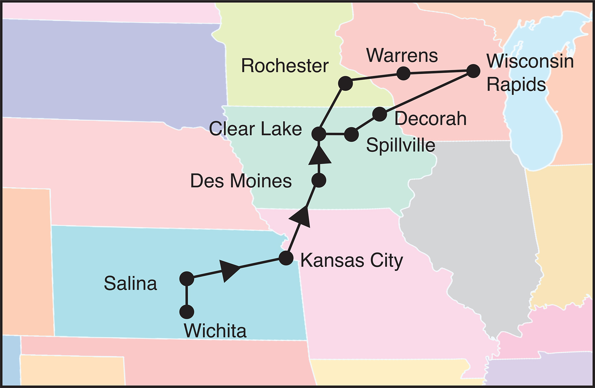 Wisconsin Cranberries Tour Map