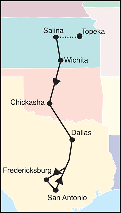 Christmas in Texas Tour Map