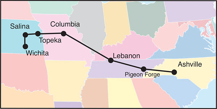 Smoky Mountain Christmas Tour Map
